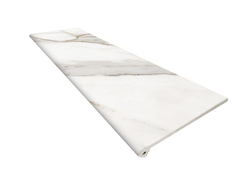 Ступень флорентинер рядовая Exagres Marbles Calacatta Peldano Flor 120, 330x1200x30 мм, C1/R9