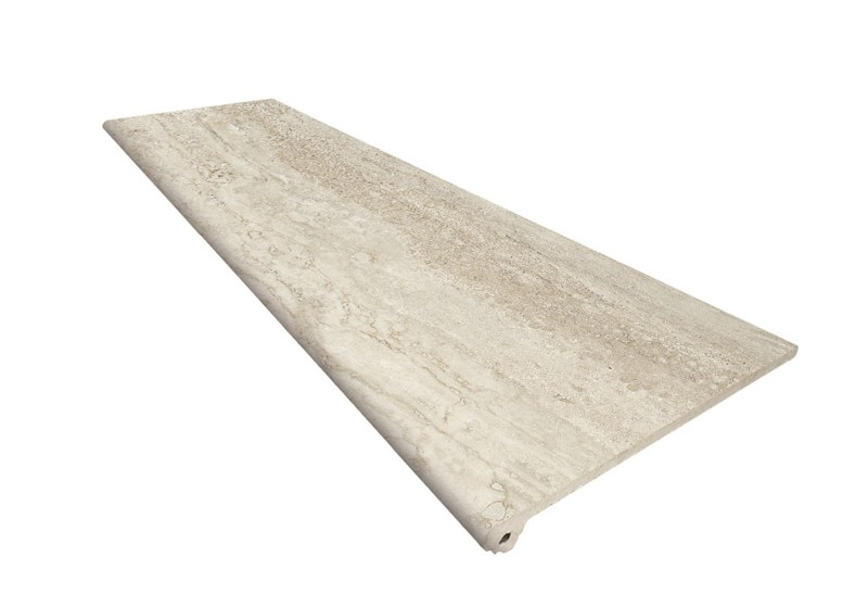 Ступень флорентинер рядовая Exagres Marbles Travertino Peldano Flor 120, 330x1200x30 мм, C1/R9