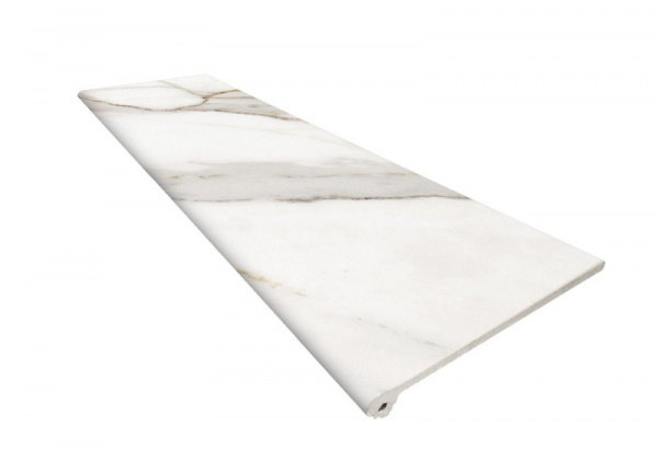 Ступень флорентинер рядовая Exagres Marbles Calacatta Peldano Flor 120, 330x1200x30 мм, C1/R9
