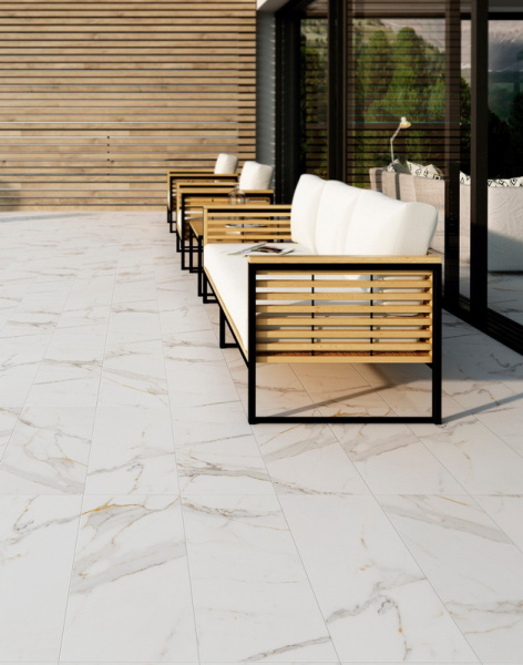Ступень флорентийская рядовая Exagres Marbles Calacatta Peldano Flor 120, 33x120x3см, C1/R9