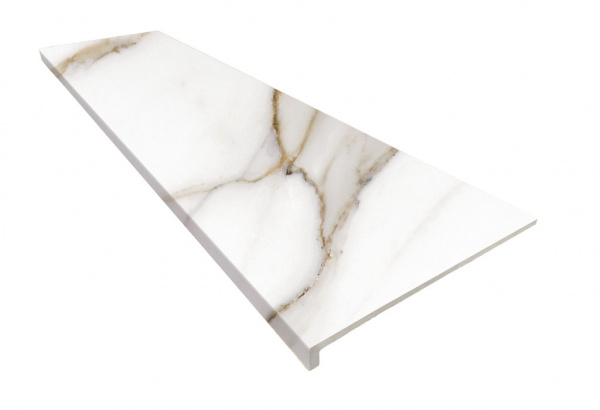 Ступень прямоугольная рядовая Exagres Marbles Calacatta Peldano recto 120, 1200x330 мм, C3/R12 Anti-slip